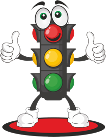 Lysfyr – Sands Køreskoles trafiklys-maskot